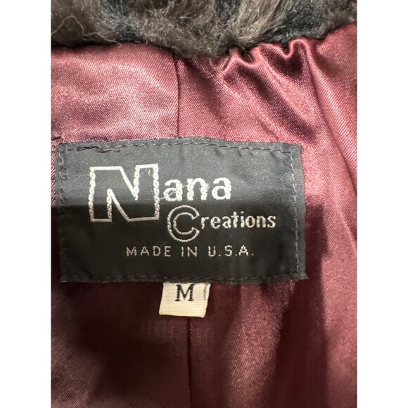Nana Creations Womens Faux Fur Vest Sz M Brown Striped LongLine Pockets MobWife - Picture 4 of 8
